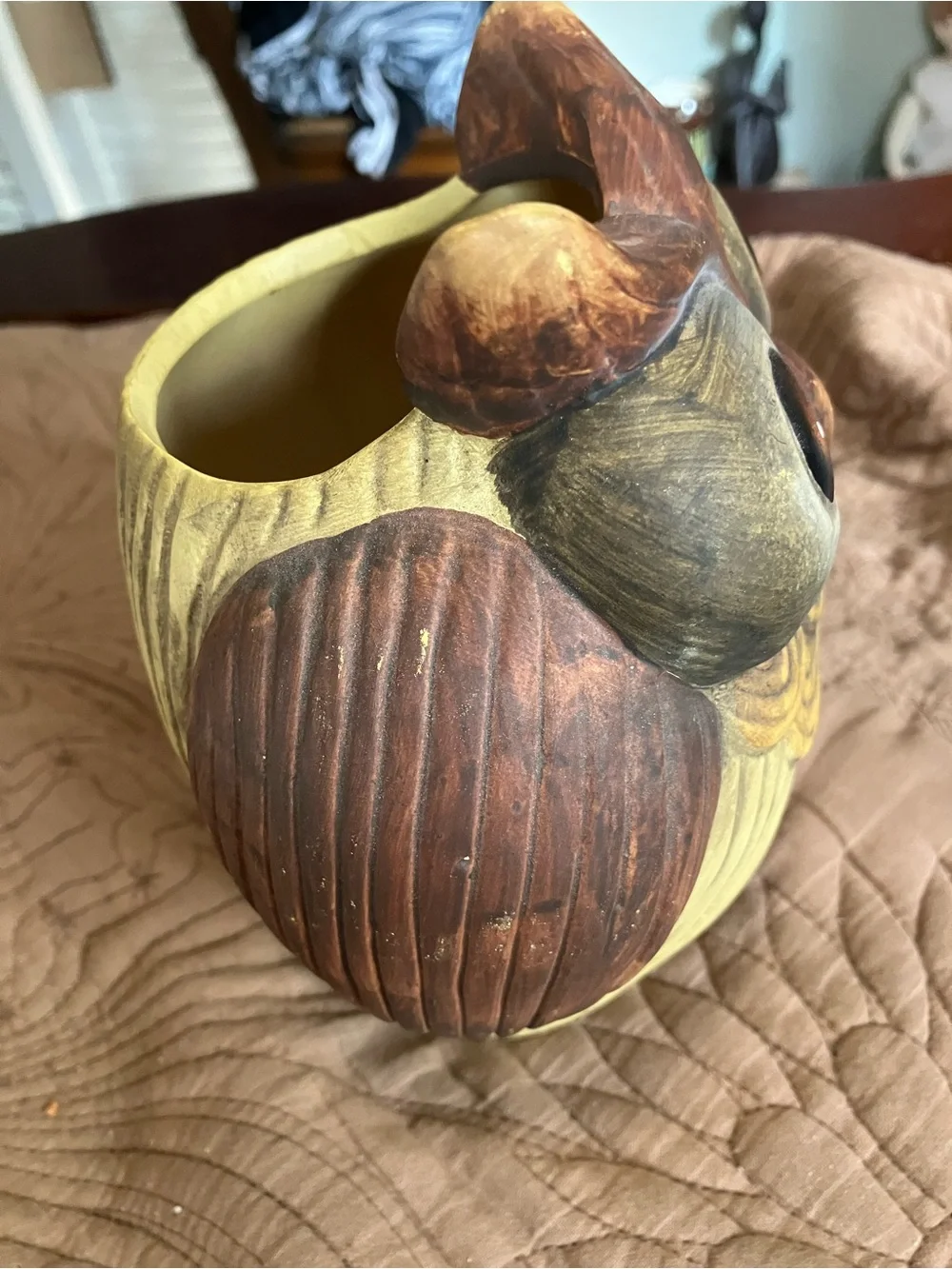 Vintage Ceramic Owl Vase by Burton